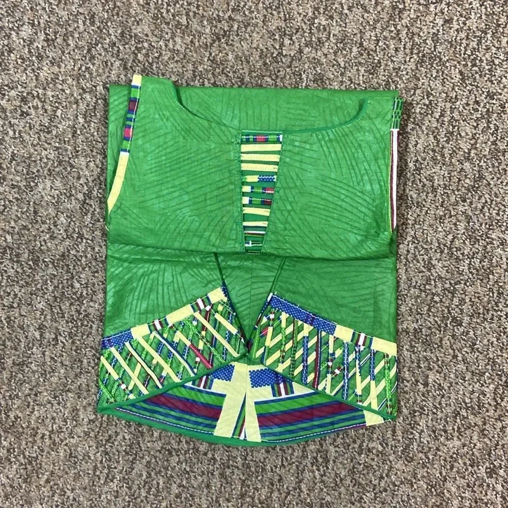 Handmade New Vibrant Green Sleeveless Dress Kids Size Approximately 5-6